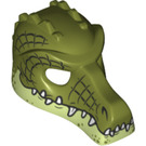 LEGO Olivengrøn Krokodille Maske med Yellowish Grøn Nederste Kæbe (12551 / 20048)