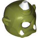 LEGO Olivgrün Cyclops Kopfbedeckung mit Weiß Horn und Zähne (11473)
