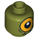 LEGO Olive Green Cyclops Head (Safety Stud) (3626 / 11497)