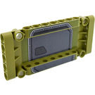 LEGO Olive Green Flat Panel 5 x 11 with Car Door Panel Pattern Model Left Side Sticker (64782)