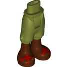 LEGO Olive Green Friends Long Shorts with Brown Boots and Red Trim (18353)