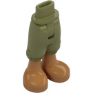 LEGO Olive Green Friends Long Shorts with Medium Dark Flesh Legs (2246 / 36196)