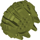 LEGO Olive Green Hard Plastic Giant Wheel with Pin Holes and Spokes (64712)