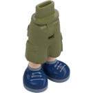 LEGO Olive Green Hip with Shorts with Cargo Pockets with Dark blue Shoes (2268)