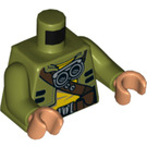 LEGO Olive Green Kordi with Sand Blue Legs Minifig Torso (973 / 76382)