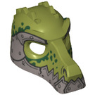 LEGO Olive Green Minifigure Crocodile Head with Silver armor (12551 / 20064)