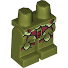 LEGO Olive Green Minifigure Hips and Legs with Dark-Red Stripes and Exoskeleton (3815)