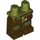 LEGO Olive Green Minifigure Legs with Belt, Side Pouch, and Knee Pads Pattern (3815 / 14551)