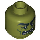 LEGO Olive Green Monster Head (Recessed Solid Stud) (3626 / 10714)
