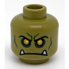 LEGO Olive Green Orc Head (Recessed Solid Stud) (3626)