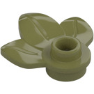LEGO Olive Green Plate 1 x 1 Plant with 3 Leaves (32607)