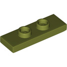 LEGO Olive Green Plate 1 x 3 with 2 Studs (34103)