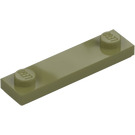 LEGO Olivgrün Platte 1 x 4 mit Zwei Noppen mit Nut (41740)