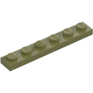 LEGO Olivengrønn Plate 1 x 6 (3666)