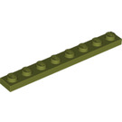 LEGO Olive Green Plate 1 x 8 (3460)