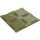 LEGO Olive Green Plate 16 x 16 x 0.7 with Cutouts (69958)