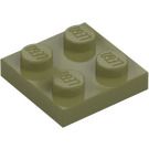 LEGO Oliivinvihreä Levy 2 x 2 (3022 / 94148)