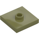 LEGO Olivgrün Platte 2 x 2 mit Nut und 1 Mitte Noppe (23893 / 87580)