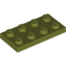 LEGO Olive Green Plate 2 x 4 (3020)