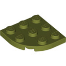 LEGO Olive Green Plate 3 x 3 Round Corner (30357)