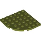 LEGO Olive Green Plate 6 x 6 Round Corner (6003)