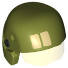 LEGO Olive Green Resistance Trooper Helmet with Transparent Yellow Visor with Two Squares (24979 / 35541)