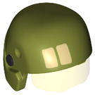 LEGO Olive Green Resistance Trooper Minifigure Helmet with Yellow Visor with Two Squares (24979 / 35541)