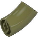 LEGO Olive Green Round Brick with Elbow (Shorter) (1986 / 65473)