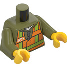 LEGO Vert Olive Gilet de sécurité Torse avec logo des transports (973 / 76382)