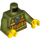 LEGO Olijfgroen Safety Vest Torso met Transport logo (973 / 76382)