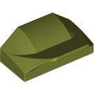 LEGO Olive Green Slope 1 x 2 x 0.7 Curved with Fin (47458 / 81300)