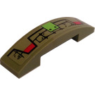 LEGO Olive Green Slope 1 x 4 Curved Double with Scales, Panel and Bolts (Left) Sticker (93273)