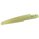 LEGO Olive Green Slope 1 x 8 Curved with Plate 1 x 2 with Gold Swirls left side Sticker (13731)