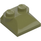 LEGO Verde oliva Con pendiente 2 x 2 Curvo con extremo curvado (47457)