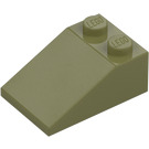 LEGO Verde oliva Con pendiente 2 x 3 (25°) con superficie rugosa (3298)