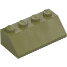 LEGO Verde oliva Pendenza 2 x 4 (45°) con superficie ruvida (3037)