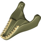 LEGO Olive Green T-rex Lower Jaw with Tan Teeth (11896 / 98057)