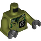 LEGO Olive Green The Riddler Minifig Torso (973 / 76382)