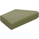 LEGO Olive Green Tile 1 x 2 45° Angled Cut Left (5091)