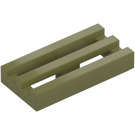 LEGO Olive Green Tile 1 x 2 Grille (with Bottom Groove) (2412 / 30244)