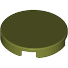 LEGO Olive Green Tile 2 x 2 Round with Bottom Stud Holder (14769)