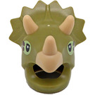 LEGO Olivgrün Triceratops Costume Kopfbedeckung mit Tan Horns