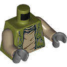 LEGO Olivengrønn Unkar’s Thug med Olive Grønn Vest Minifigur Overkropp (973 / 76382)