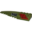 LEGO Olive Green Wedge 12 x 3 x 1 Double Rounded Left with Scales Sticker (42061)