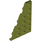 LEGO Olive Green Wedge Plate 4 x 6 Wing Left (48208)