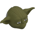 LEGO Olive Green Yoda Head with Curved Ears (13824)