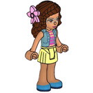 LEGO Olivia with Blue Jacket and Light Yellow Skirt with Hair Flower Minifigure