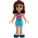 LEGO Olivia med Medium Azure Kjol och Chevron Striped Topp Minifigur