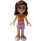 LEGO Olivia with Orange Heart Top and Pink Skirt Minifigure