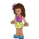 LEGO Olivia with Pink Gears Top and Light Yellow Skirt with Flower Minifigure